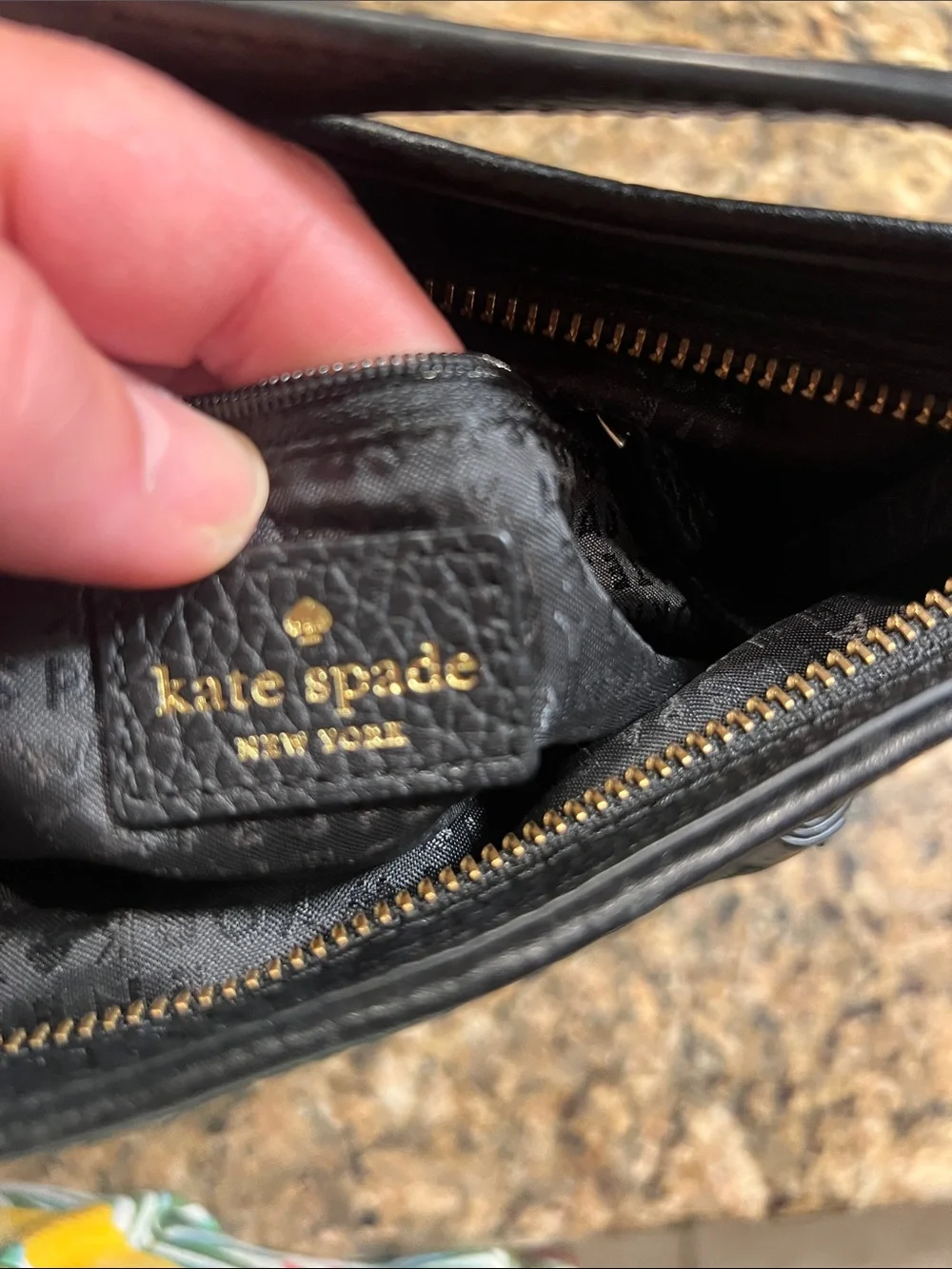Kate Spade Chester St Dessi crossbody bag black pebbled leather